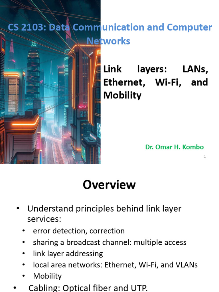 Link Layer Services: Ethernet, Wi-Fi, Mobility | PDF | Computer Network ...