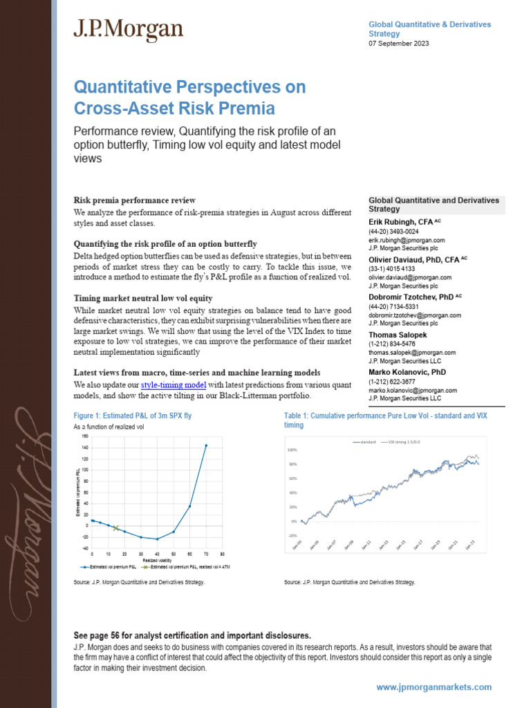 JPM Quantitative Perspec 2023-09-07 4508397 | PDF | Greeks (Finance) |  Option (Finance)