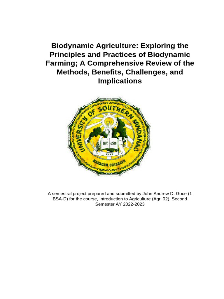 Biodynamic Agriculture: Principles & Practices | PDF | Crop Rotation ...