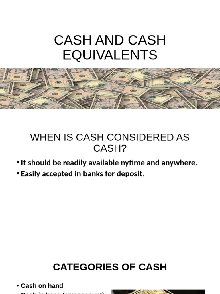 Chapter 2 - Cash and Cash Equivalents | PDF | Cash | Banks