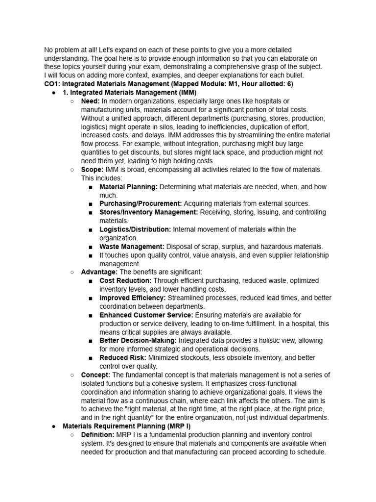 Integrated Materials Management Overview | PDF | Inventory | Law Of Agency