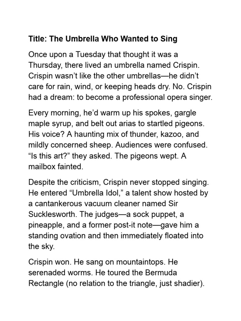 The Singing Umbrella's Dream | PDF