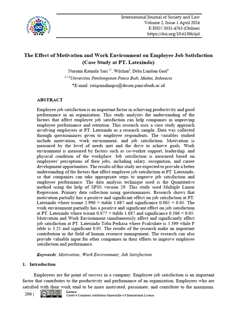 The Effect of Motivation and Work Environment On Employee Job ...