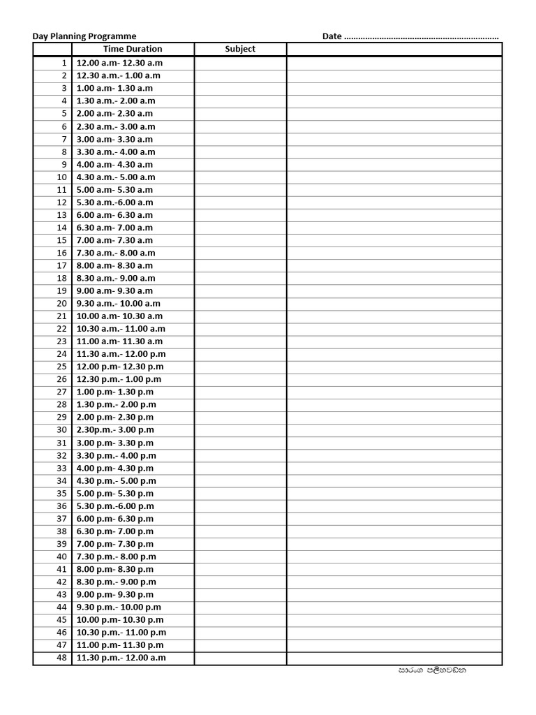 Daily Time Management Schedule | PDF