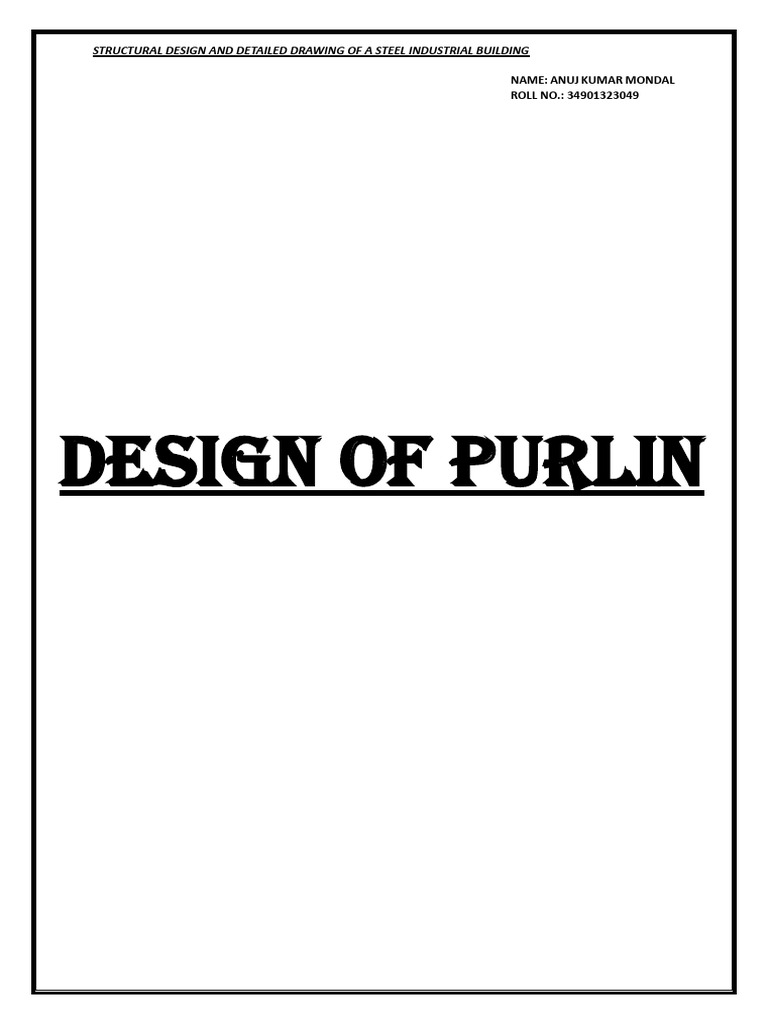 Purlin Design and Load Calculation | PDF | Civil Engineering ...
