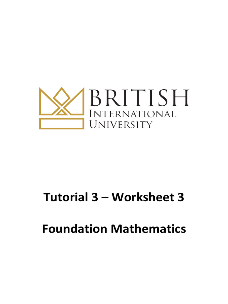 Tutorial 3 - Worksheet 3 | PDF