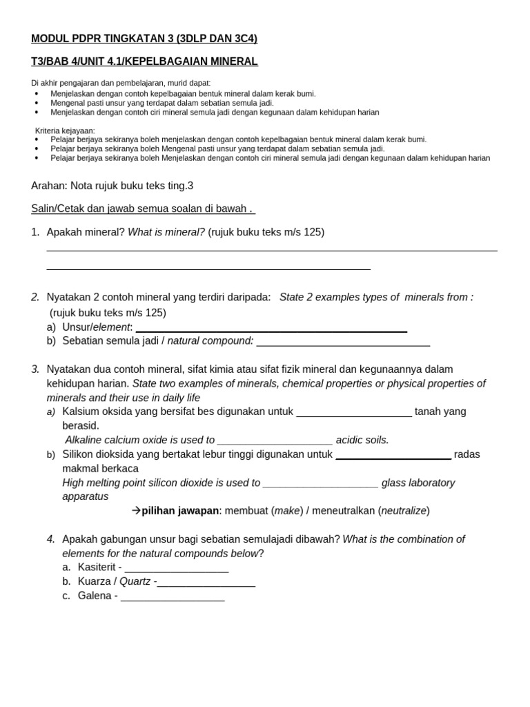 Modul Sains Tingkatan 3 A | PDF