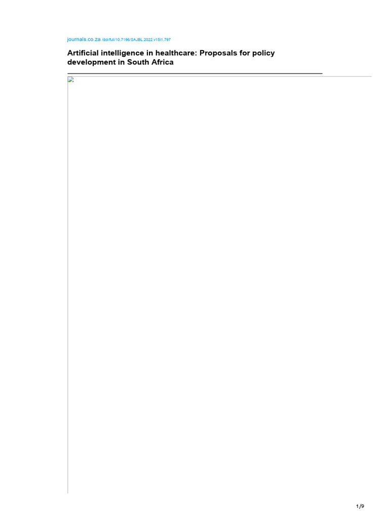 AI Healthcare Policy Proposals South Africa | PDF | Artificial ...