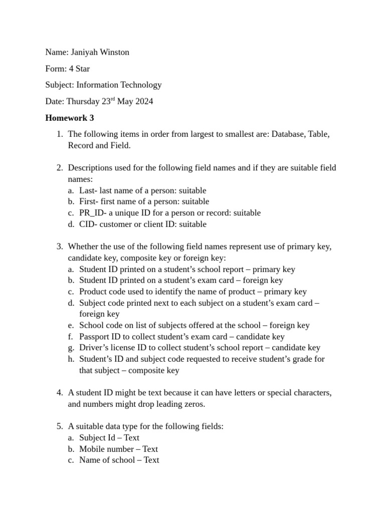 Homework 3 - Information Technology | PDF