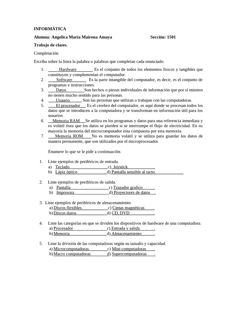 Conceptos Básicos de Informática | PDF | Hardware de la computadora ...