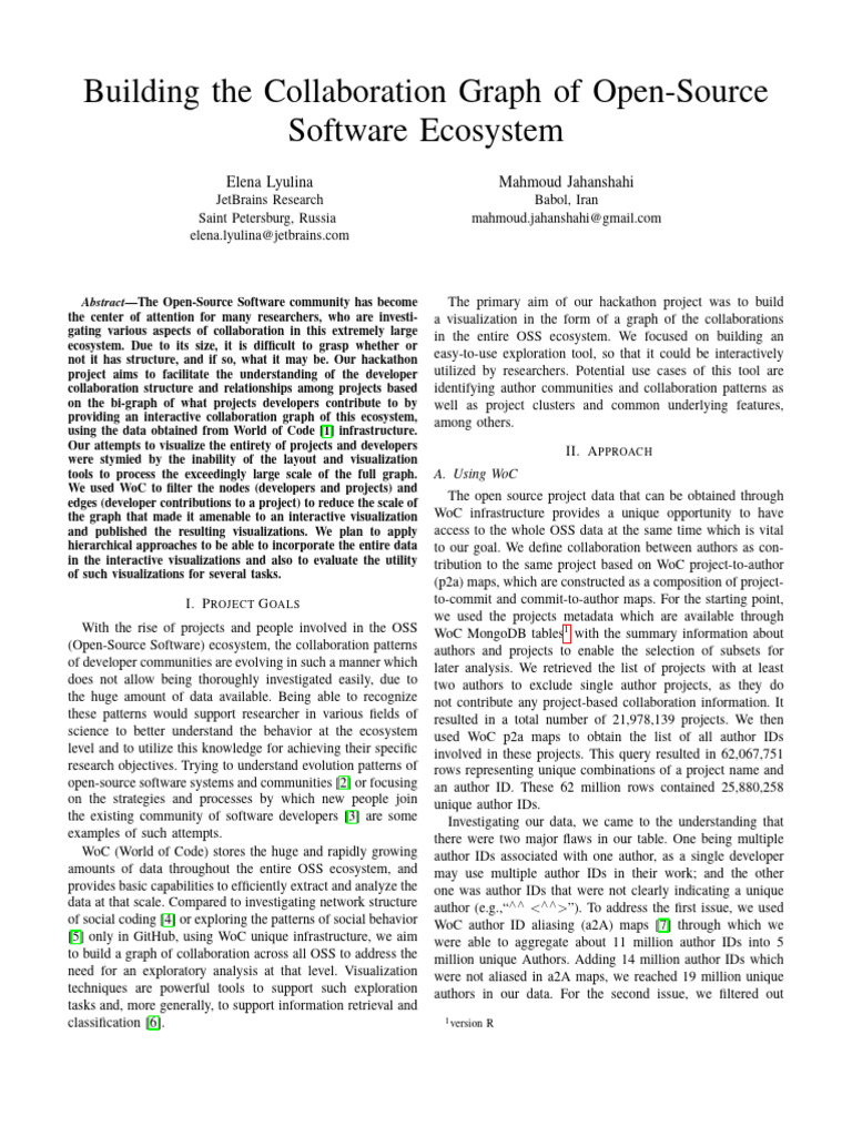 Building The Collaboration Graph of Open-Source | PDF | Computer ...