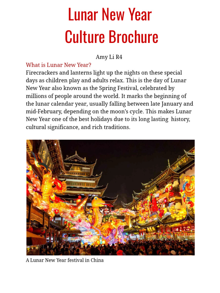 Lunar New Year Cultural Brochure | PDF