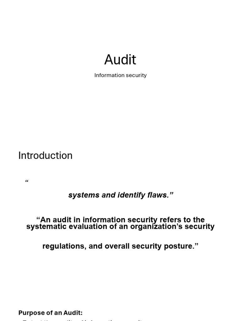 Information Security Audit Overview | PDF | Computer Security | Security