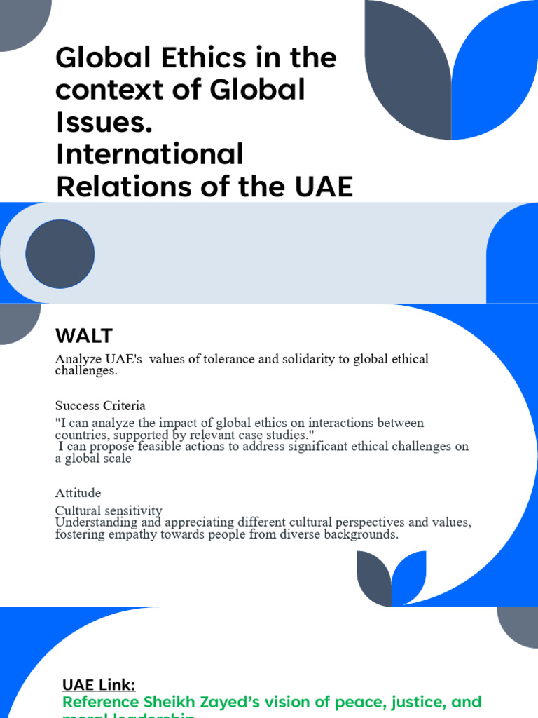 UAE's Global Ethics and Tolerance Initiatives | PDF | United Arab ...