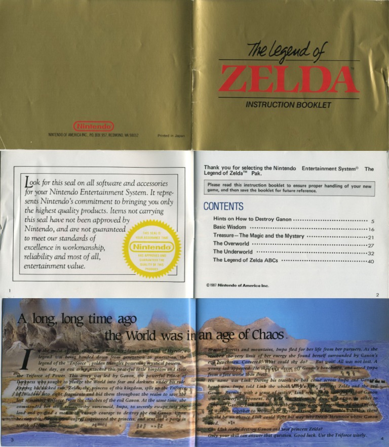 Manual - The Legend of Zelda (NES)