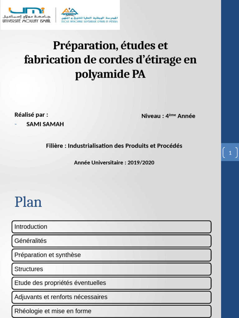 Fabrication de cordes en polyamide PA PDF Corde Sciences physiques — free download
