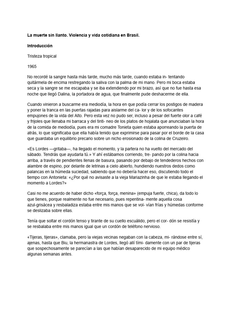 La muerte sin llanto en Brasil | PDF | Amor | Hospital