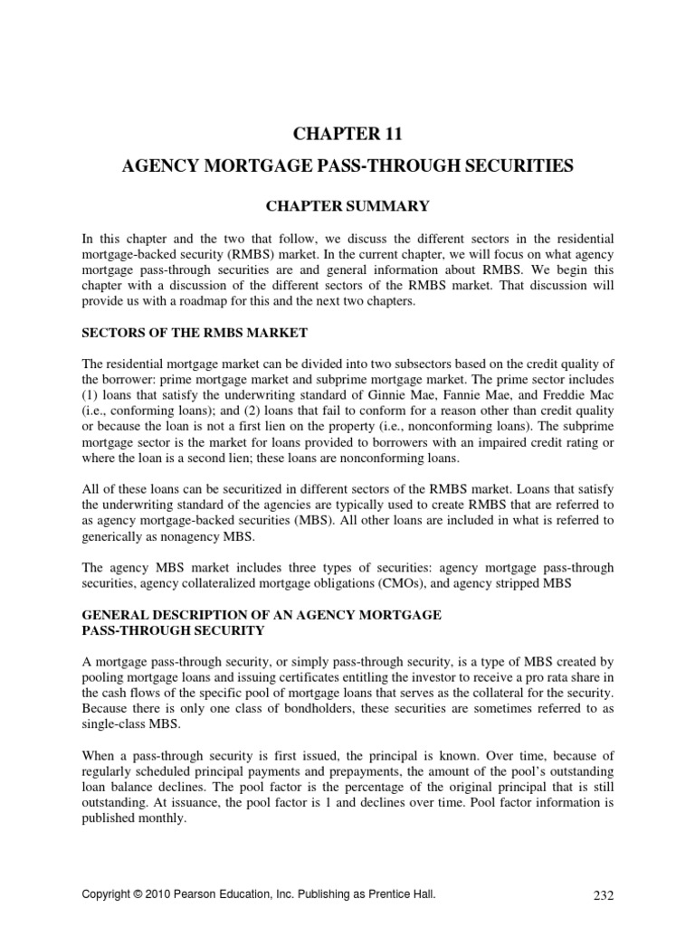 Fabozzi Bmas7 Ch11 Im PDF Mortgage Backed Security Fannie Mae