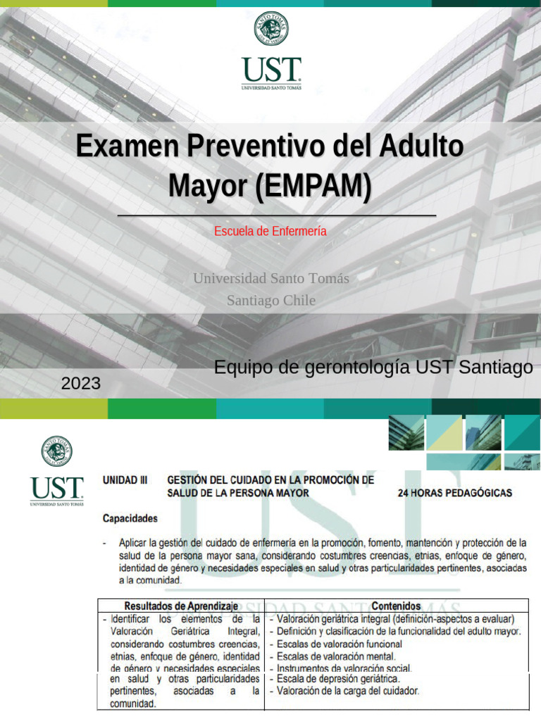 Examen Preventivo Adulto Mayor UST 2023 | PDF | Abuso infantil