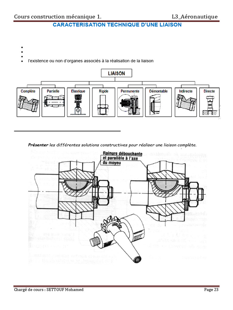 Caractérisation des Liaisons Mécaniques | PDF | Ingénierie mécanique