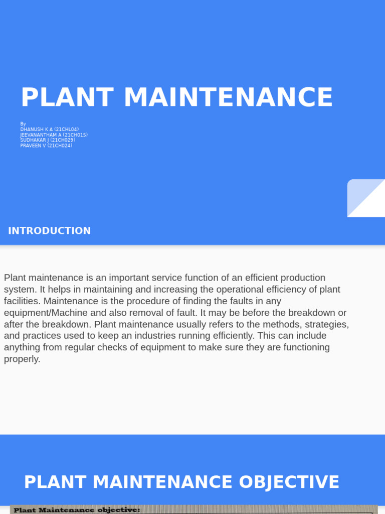 Types and Importance of Plant Maintenance | PDF | Systems Thinking ...