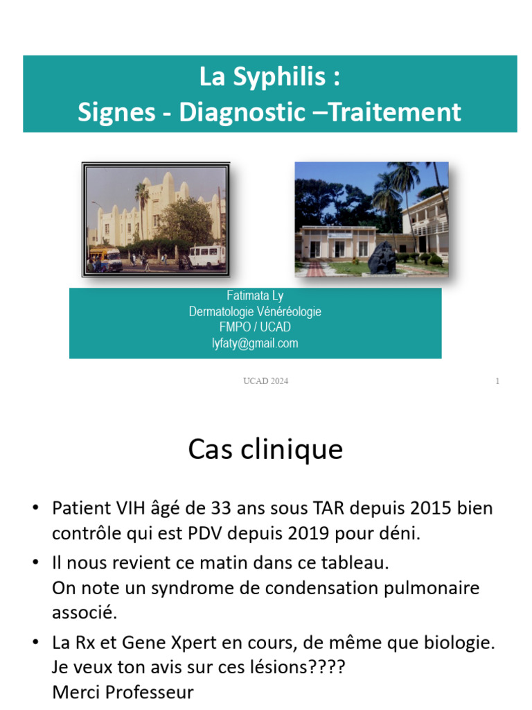Signes et diagnostic de la syphilis | PDF | Spécialités médicales ...