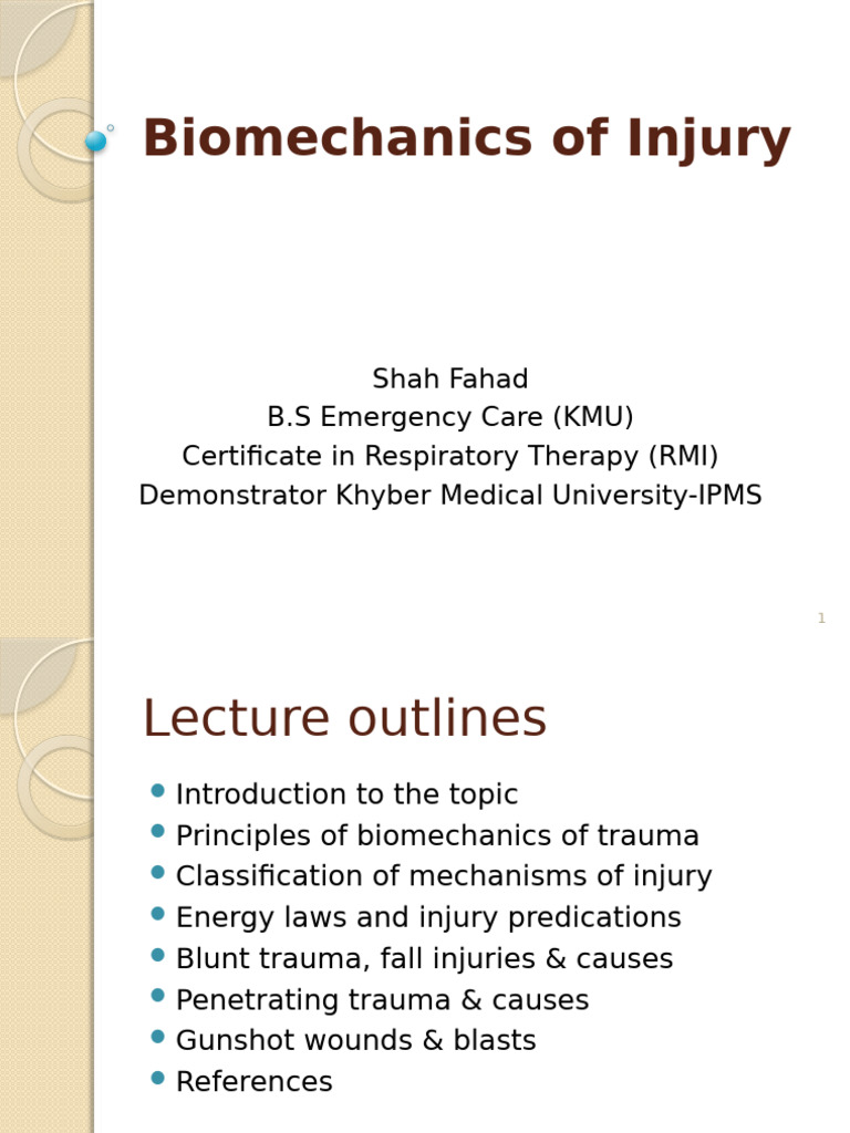 Biomechanics of Injury | PDF | Bullet | Airbag