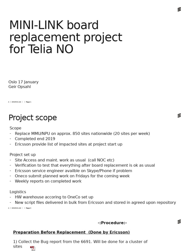 Ericsson MINI-LINK MMU1002 Replacement Guide | PDF | Command Line ...