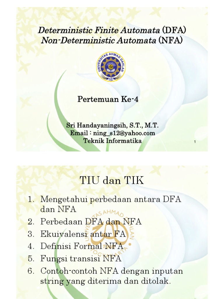 Perbedaan DFA dan NFA dalam Otomata | PDF