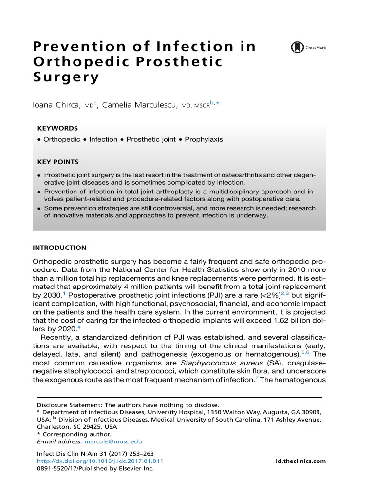 Infection Prevention in Orthopedic Surgery | PDF | Methicillin ...