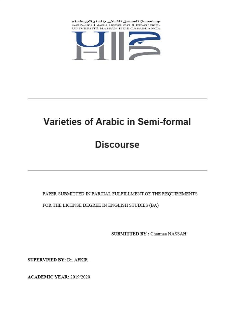 Arabic Varieties in Moroccan Discourse | PDF | Arabic | Linguistics