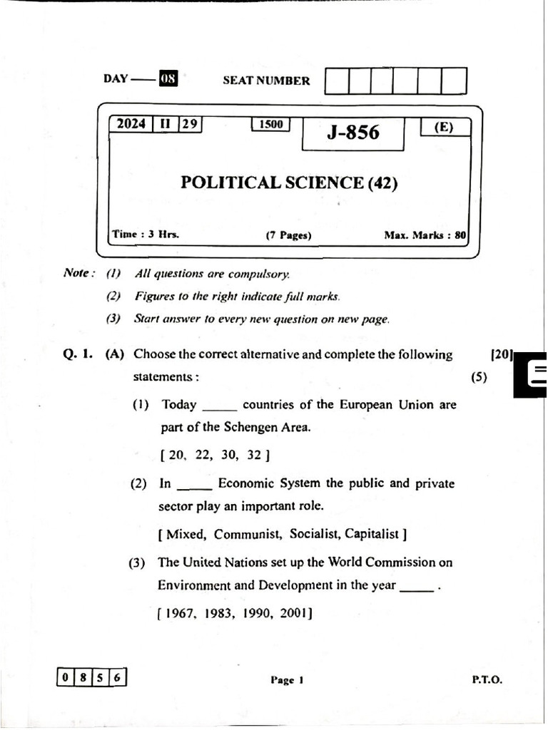 Pol Sci 2024 HSC | PDF
