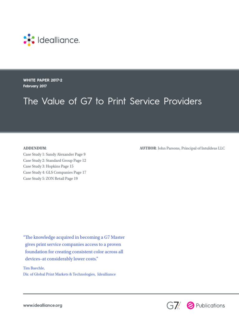 G7 Master Colorspace Benefits for Printers | PDF | Color | Graphic Design