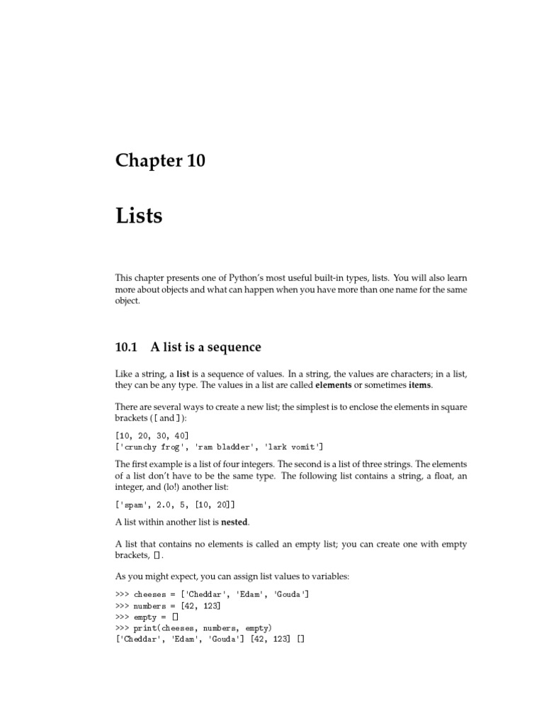 Introducción a Listas en Python | PDF | Python (lenguaje de ...