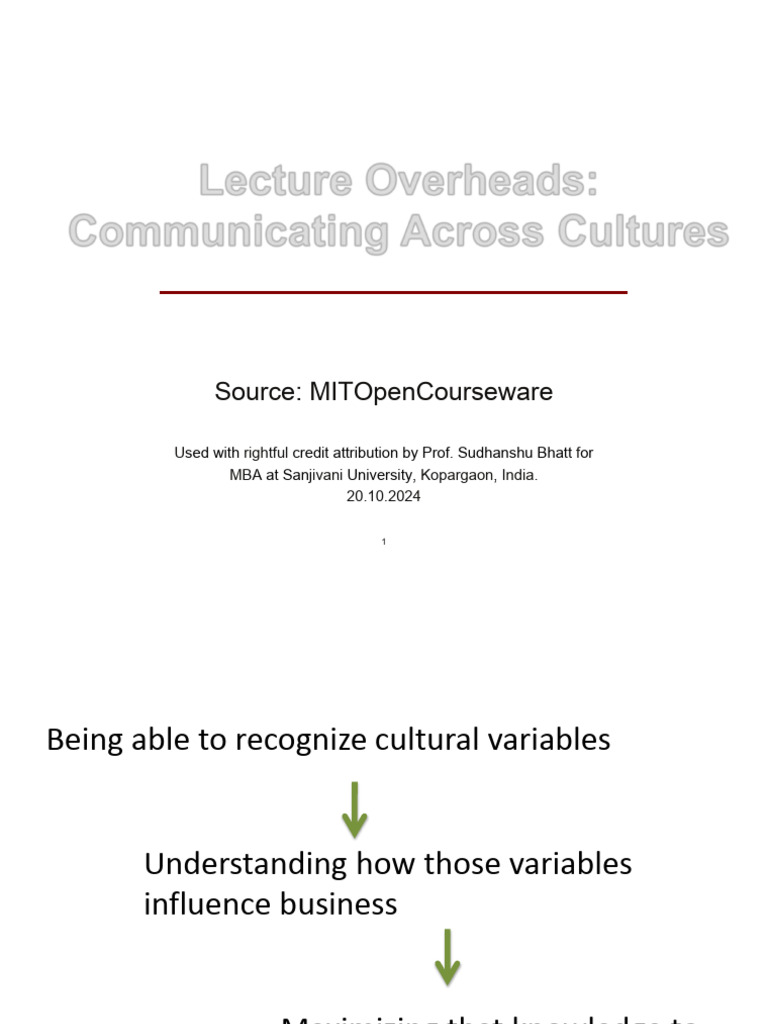 Cross Cultural Communication in Business Environment | PDF | Nonverbal ...