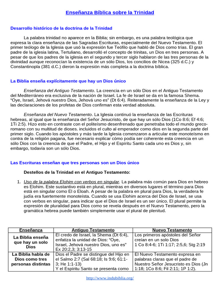 Enseñanza Bíblica Sobre La Trinidad | PDF | Trinidad | Biblia