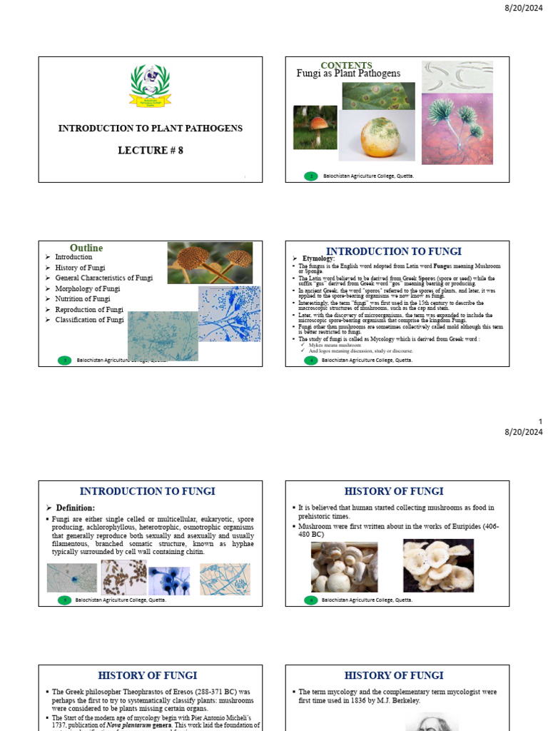 Overview of Plant Pathogen Fungi | PDF | Fungus | Sexual Reproduction