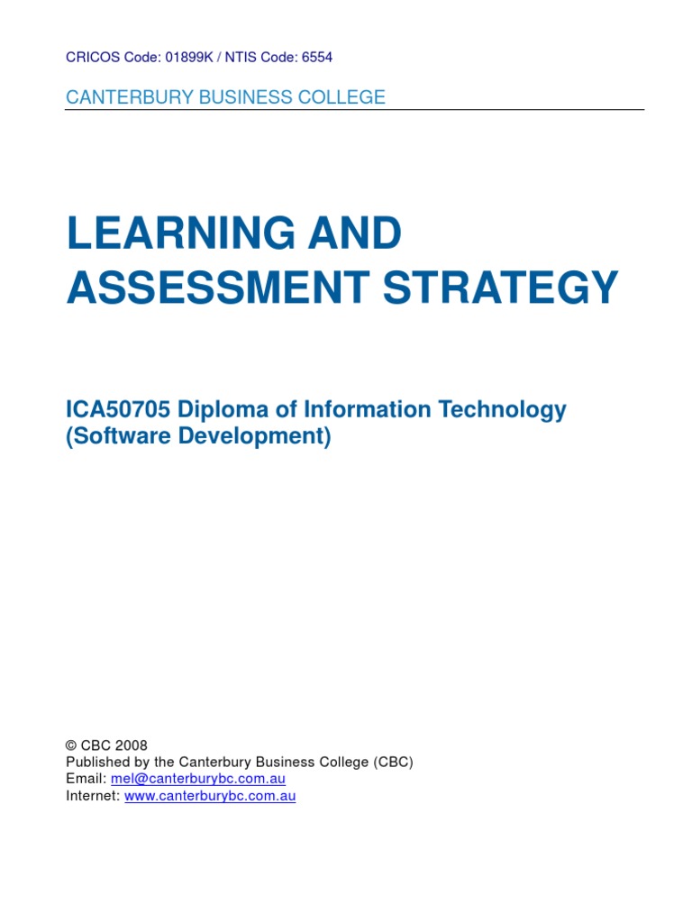Training and Assessment StrategySample PDF Software Development