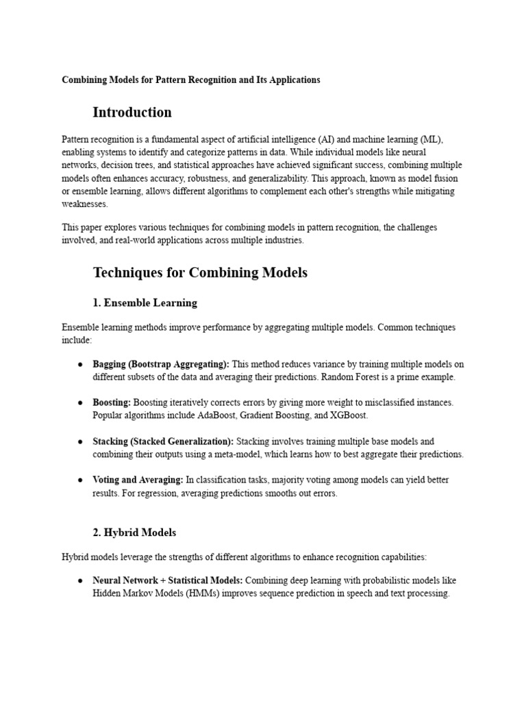Combining Models in Pattern Recognition | PDF | Machine Learning | Deep ...