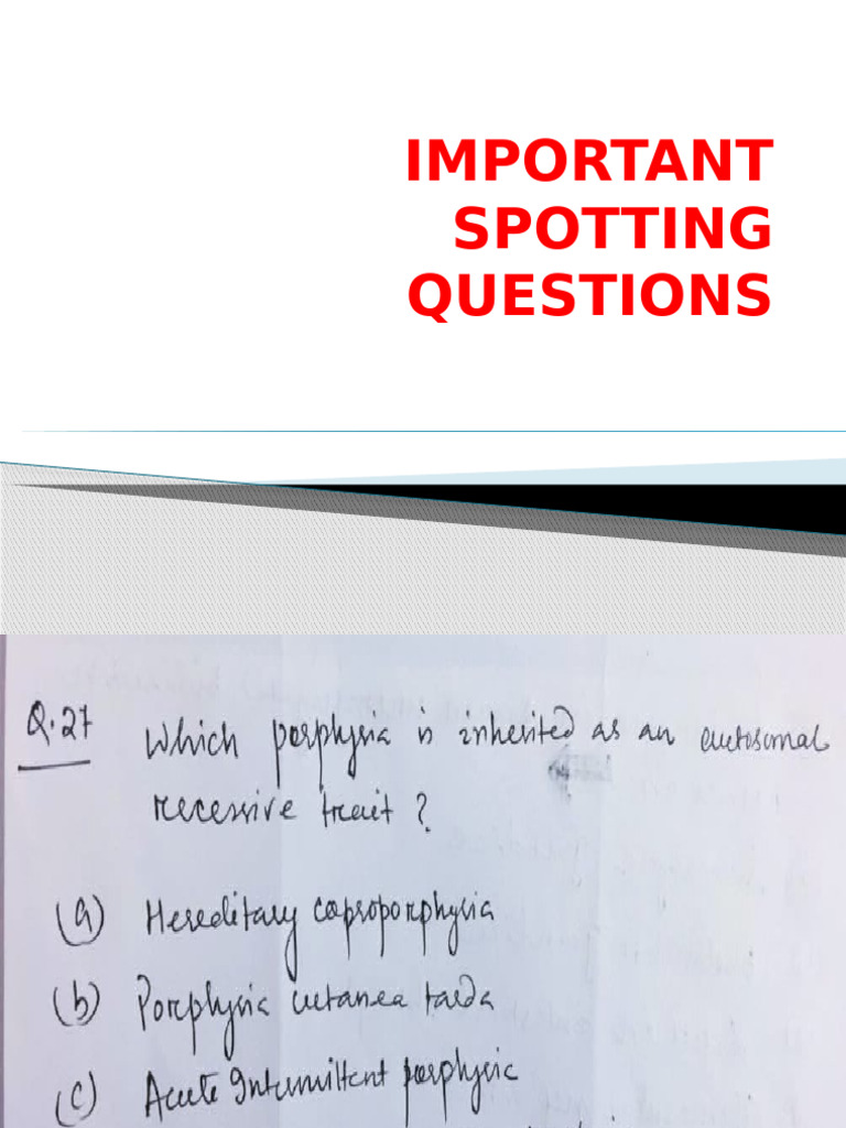 Biochemistry Spotting Questions Guide | PDF | Biochemistry | Chemistry