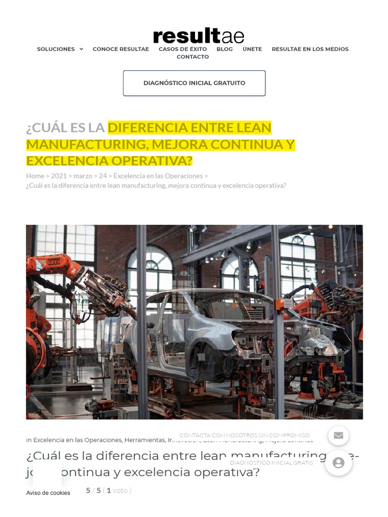 Diferencias entre Lean, Mejora Continua y Excelencia | PDF | Lean ...