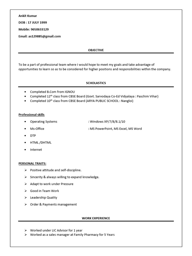 Ankit Kumar - Professional Resume | PDF