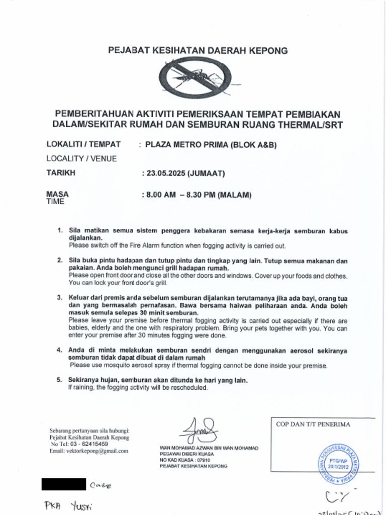 (PKDKepong) Memo Fogging On 23 May 25 (Fri) | PDF
