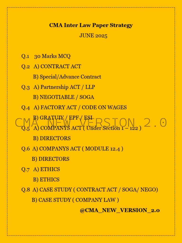 Cma Law Strategy | PDF