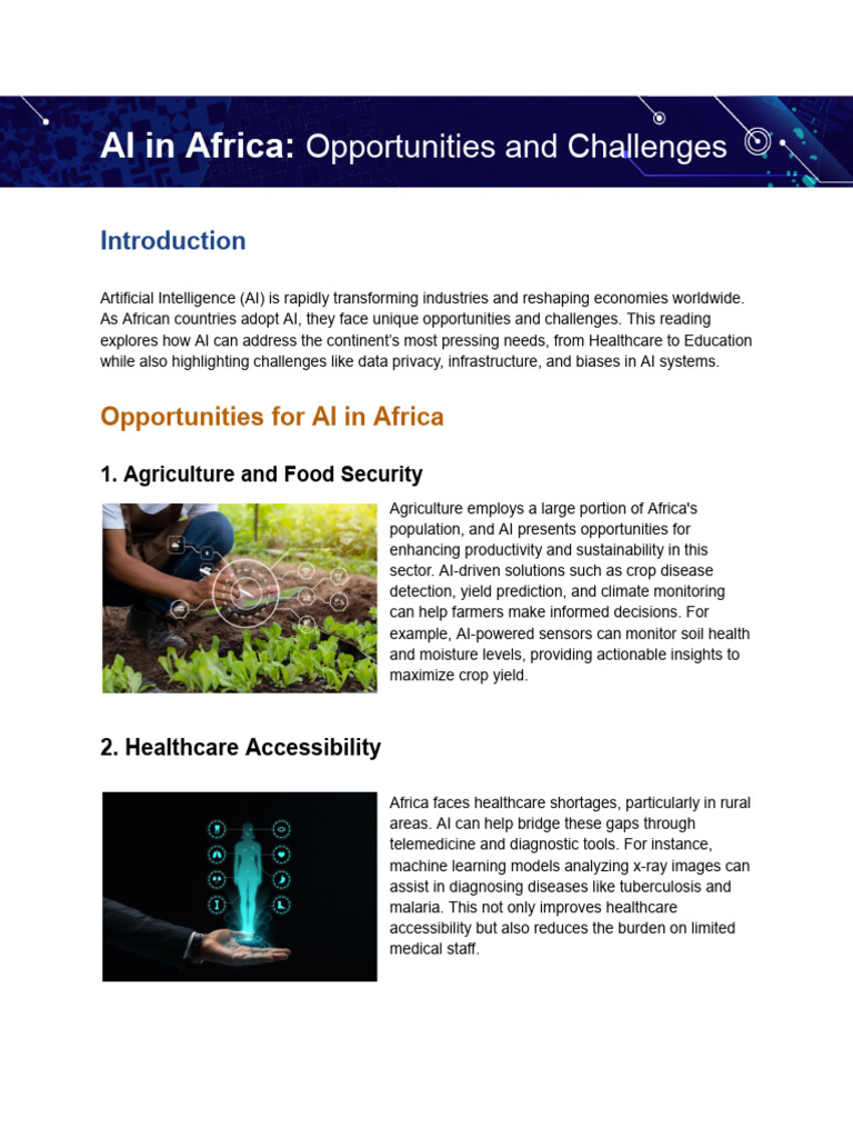 AI Opportunities and Challenges in Africa | PDF | Artificial ...
