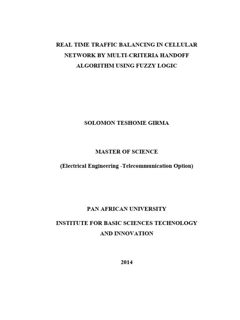 Solomon Method for Traffic Balancing | PDF | Cellular Network | Channel ...