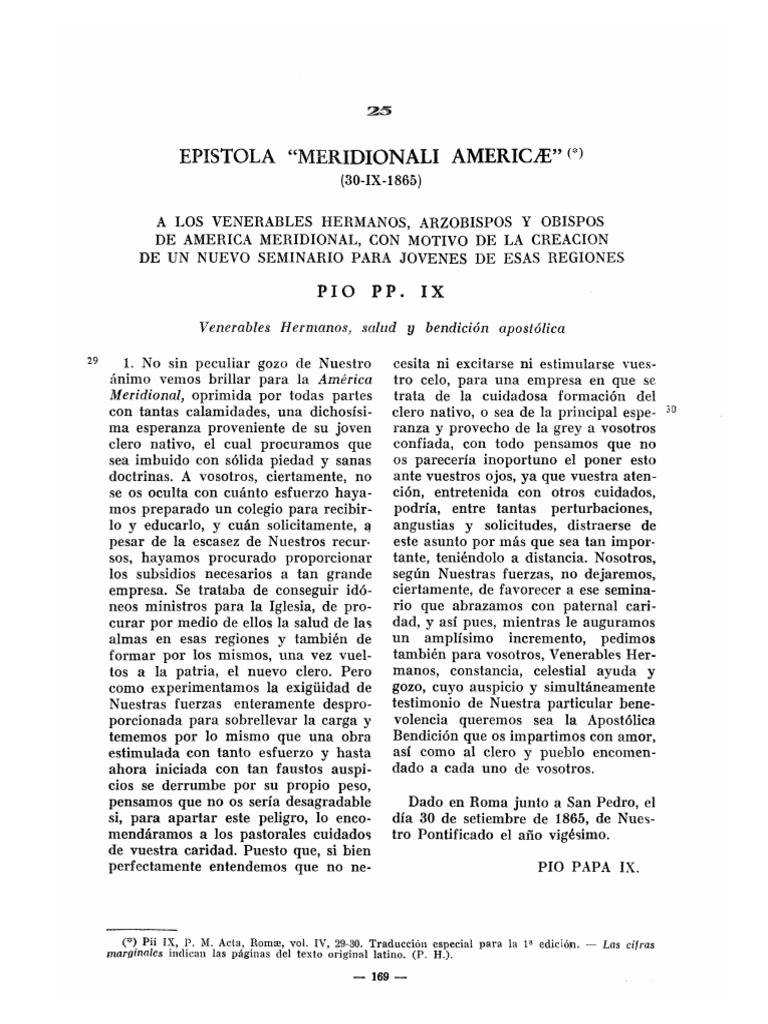 25 - Meridionali Americae - Pio IX | PDF