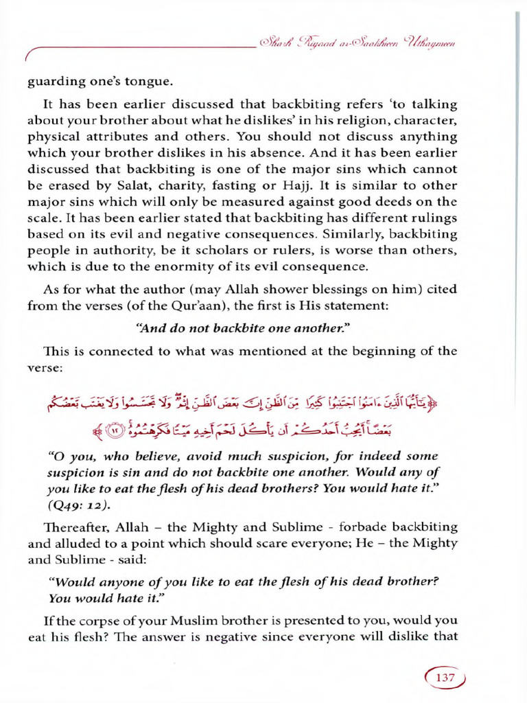 Understanding Backbiting in Islam | PDF