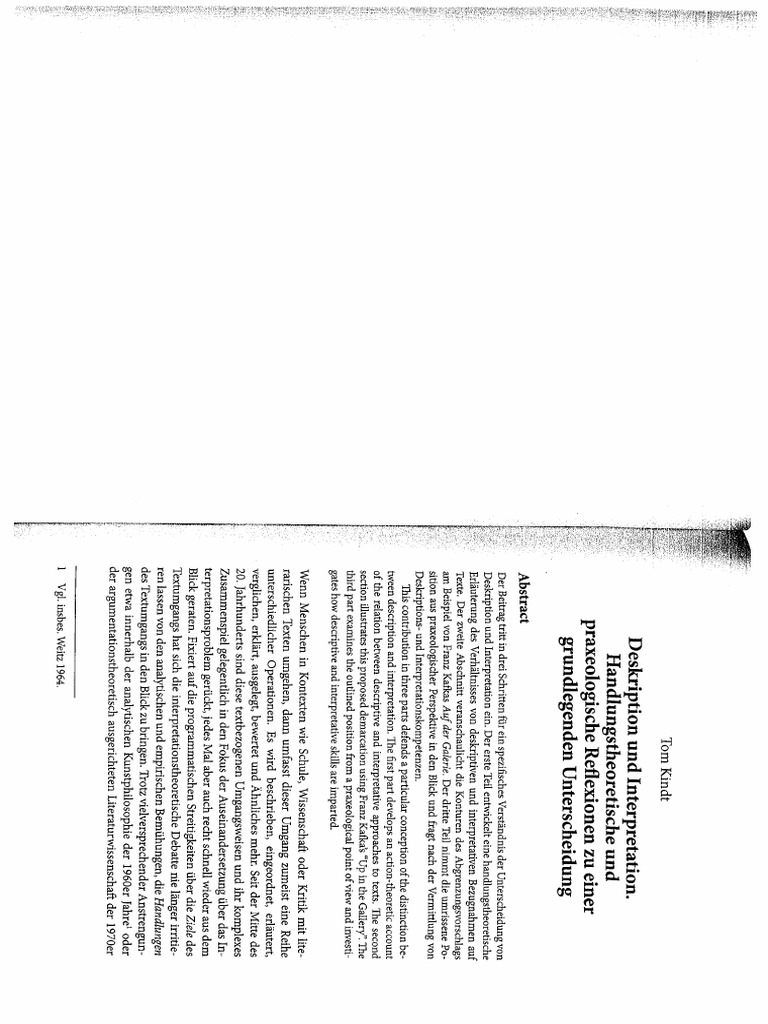 Kindt Deskription Interpretation | PDF