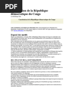 Constitution de La RDC PDF | PDF | Droit statutaire | État